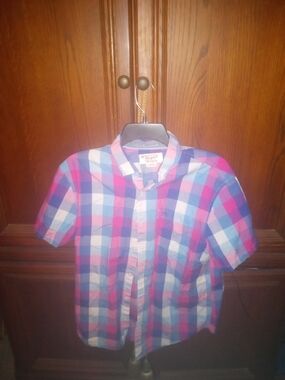 Original Penguin Plaid Button-Down Shirt - Blue & Pink